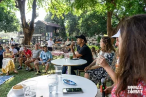 Johannes speaking at the destination panel